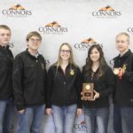 1st Place Agronomy  Burlington FFA Left to right: Gavin McCullough, Brenner Clark, Sadie Crusinberry, Caitlin Flackmon, and Collin Botta (3rd High Individual) 