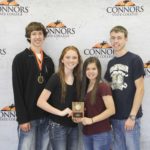 2nd Place Agronomy  Kingfisher Left to Right: Haynes Lafferty (1st High Individual), Kaci Jackson, Chelsea Johnson, and Byron Helt. 
