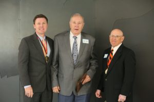 (L-R) Dr. Tim Faltyn, CSC President, James Cagle, Alumni Hall of Fame Inductee, Joe Gill, CSC Alumni President.