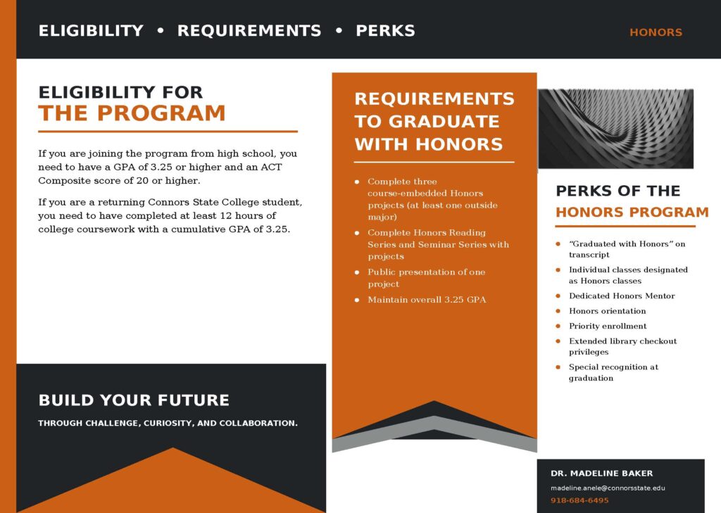 Image explains the eligibility for the Honors Program