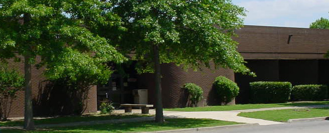 Front of Westbrook Library on the Connors State College Campus in Warner